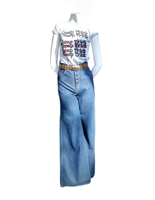 Vintage 1970's Wide Leg Ultra High Waist Jeans Selected by Garbage