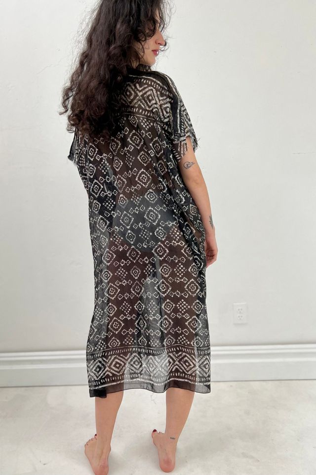 Anna Corinna Black White Sheer Smock Dress #1