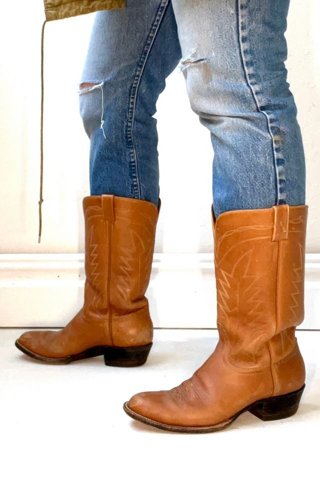 Handmade leather cheap cowboy boots