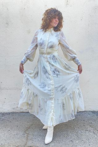 Vintage Gunne Sax Dotted Floral Pattern Dress Selected by The Curatorial Dept.