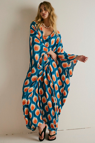 Groovy Baby Maxi Kaftan by Free People in Blue