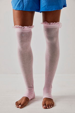 Arebesk Over-the-Knee Ruffle Leg Warmers At Free People In Pink