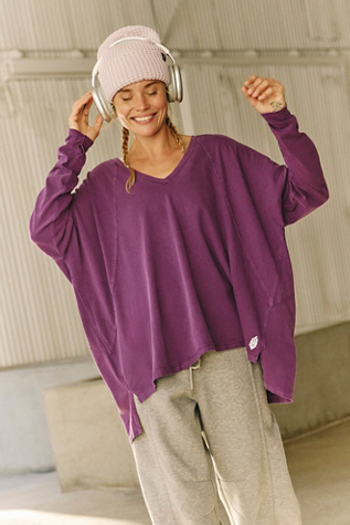 Throw On Layer Top by FP Movement at Free People in Purple, Size: S