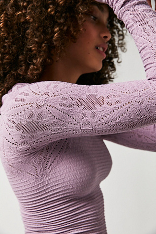 So Many Likes Long Sleeve by Intimately at Free People in Mauve Mousse, Size: M/L