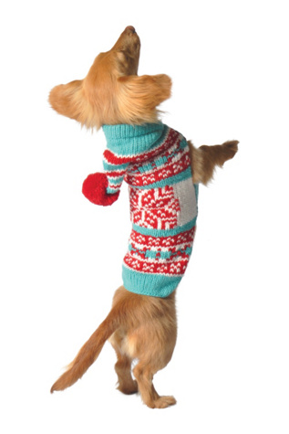 Chilly Dog Peppermint Hoodie Dog Sweater at Free People in Blue, Size: XS