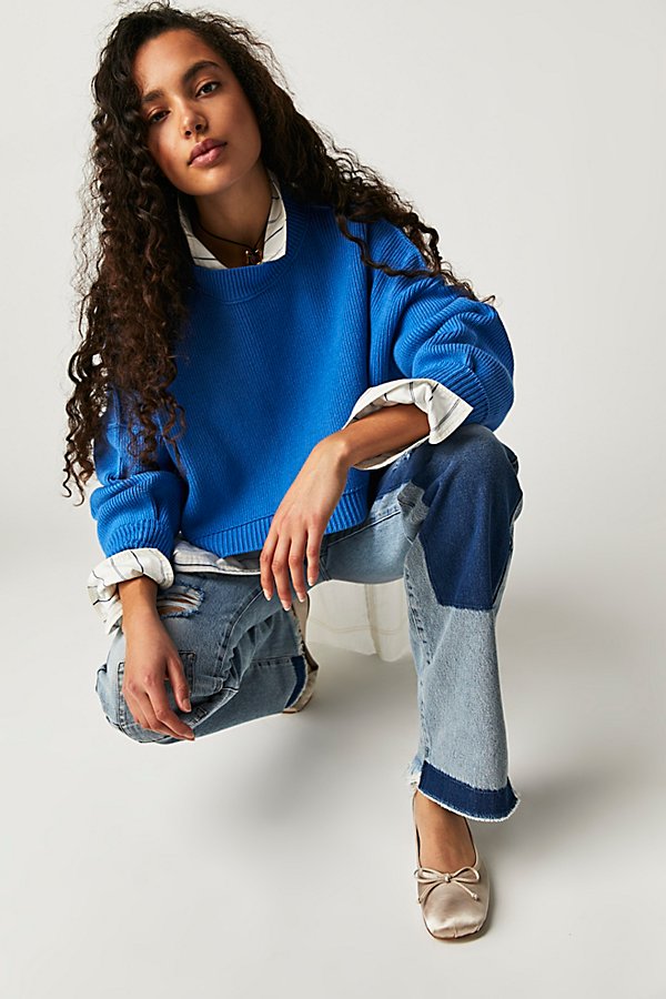 Free People Easy Street Crop Pullover In Super Sonic