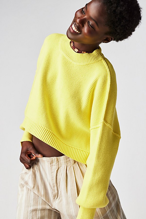 Free People Easy Street Crop Pullover In Pineapple Fusion