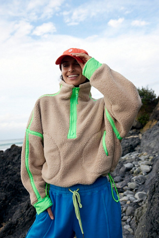 Mountain High Half Zip Fleece Jacket by FP Movement at Free People, Clay Combo, XS