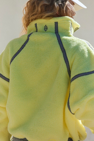 Mountain High Half-Zip Fleece Jacket by FP Movement at Free People in Sour Citrus Combo, Size: Small