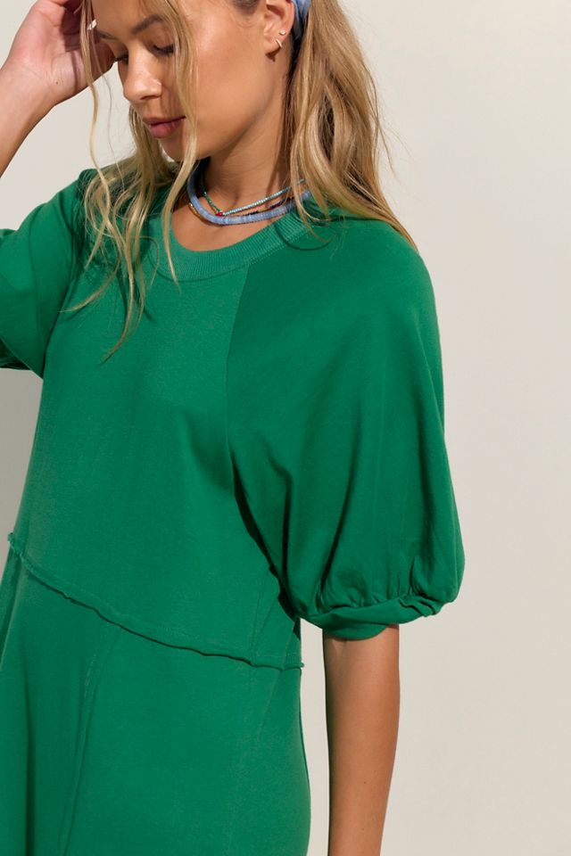 casual green dress with sleeves Green Long Sleeve Sweatshirt Mini Dress - All Dresses main image 1