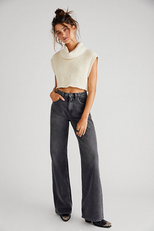 We The Free Tinsley Baggy High-Rise Jeans at Free People in Blowout Black, Size: 24