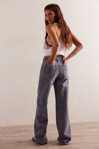 We The Free Tinsley Baggy High-Rise Jeans at Free People in Grey Area, Size: 32