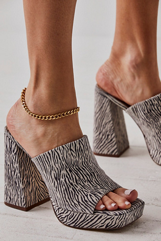Fp Collection Margo Mules In Zebra Suede
