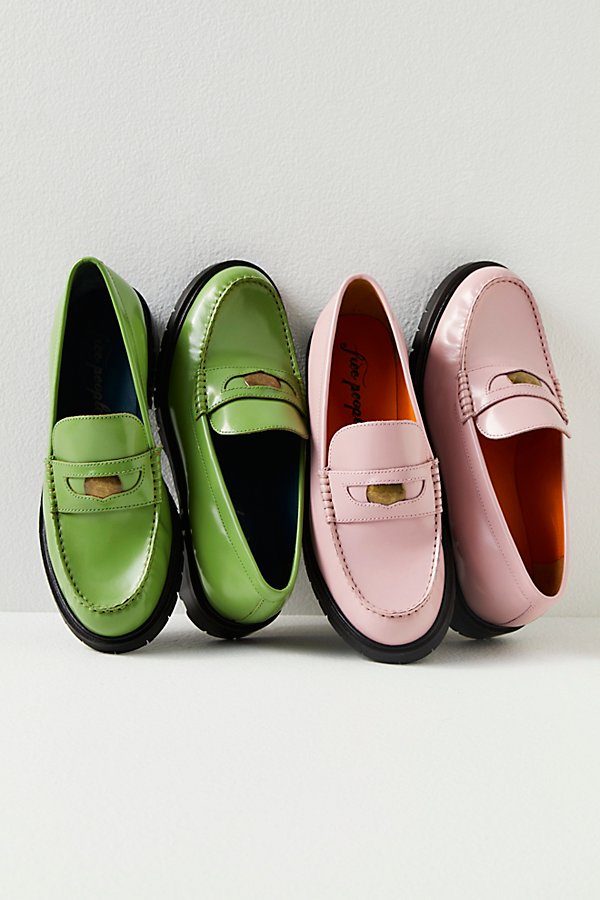 Free People Liv Loafers In Green Apple