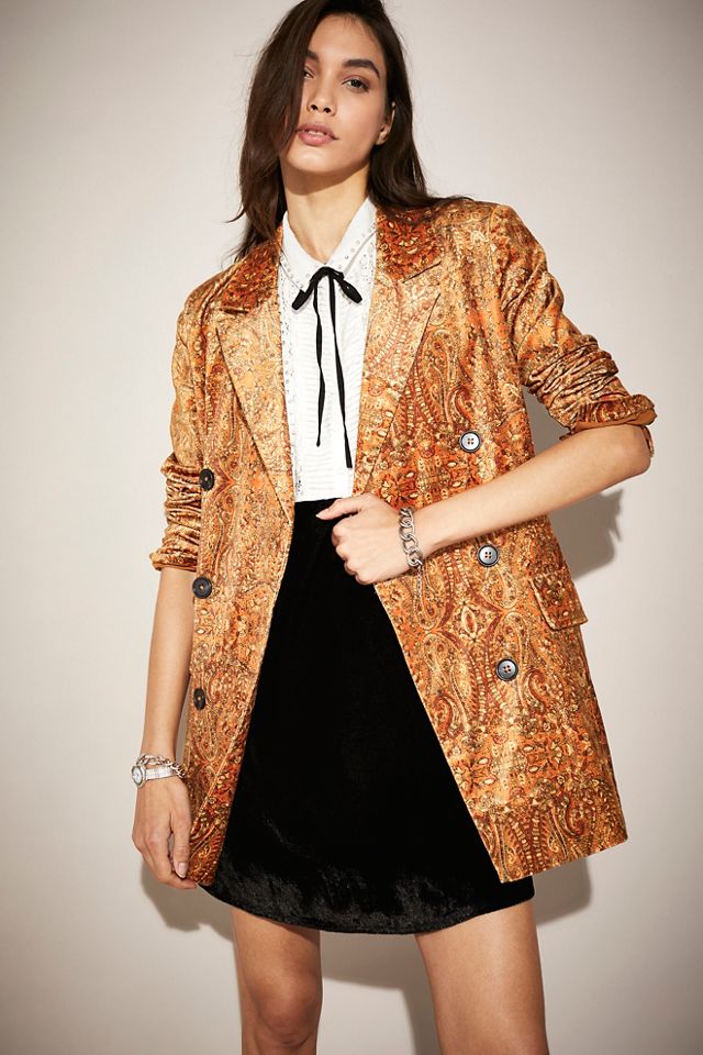 PRINTED VELVET BLAZER