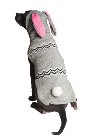 M Chilly Dog Bunny Hoodie Dog Sweater at Free People in Grey, Size: 2XS