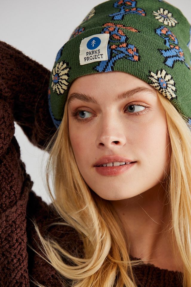 Power To The Parks Shrooms Intarsia Knit Beanie