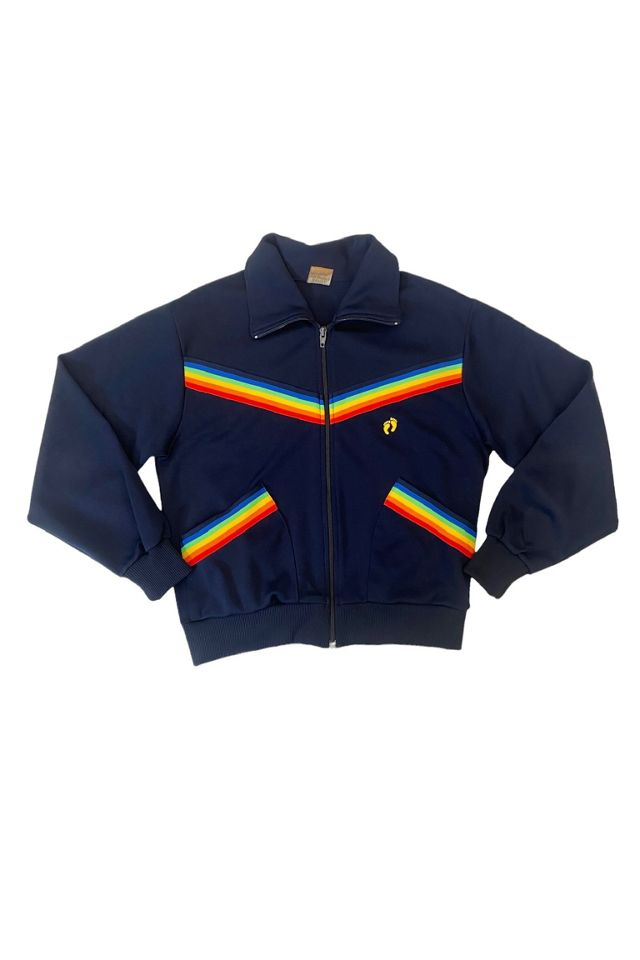 1980s Vintage Hang 10 Rainbow Stripe Track Jacket Selected by