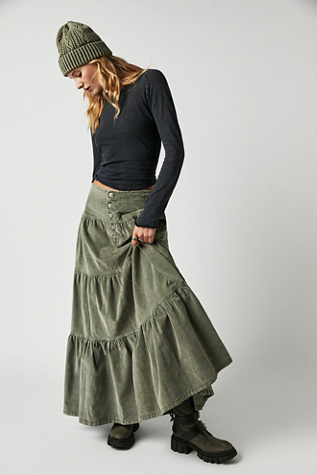 Cord tiered clearance skirt