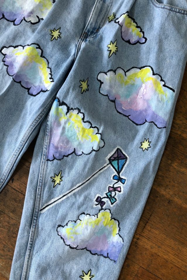 1990's Hand Painted Stone Wash Denim Selected by Cherry #1