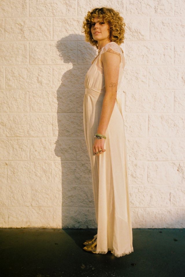 Antique Cream Poppy Cornflower Daisy Silk Dress Selected by The Curatorial Dept. Free People