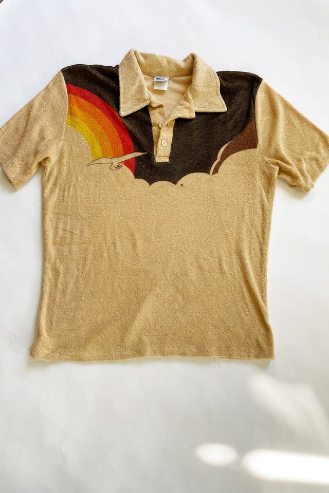 Vintage Poppy Red Terry Cloth Polo