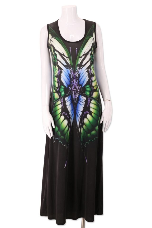 90s butterfly dress 1990s Betsey Johnson Butterfly Print Black Rayon Mini Dress  Breath Of the  Earth