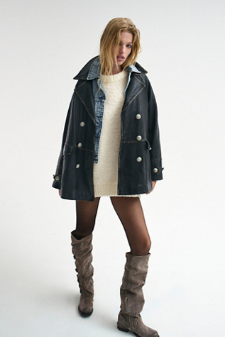 We The Free Top Notch Leather Pea Coat | Free People