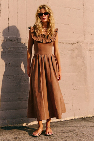 Ruffle It Up Midi by free-est at Free People in Brownie, Size: Large