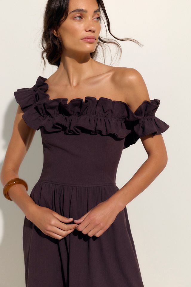 knee length dresses for ladies Ruffle It Up Midi Dress by free-est at Free People in Black, Size: M