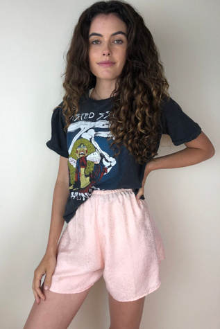 Silk Bubble Gum Pink Vintage High Waist Shorts Selected by Picky Jane