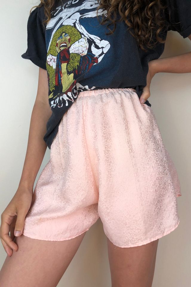 Silk Bubble Gum Pink Vintage High Waist Shorts Selected by Picky Jane #1