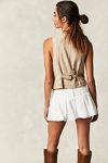 We The Free Pleated Micro Mini Denim Skort