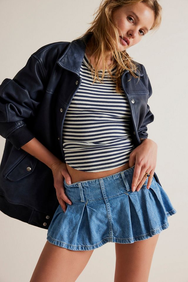 Jupe-short Free People Movement - Taille L - Plissée Et Thank You - Bleu/Violet