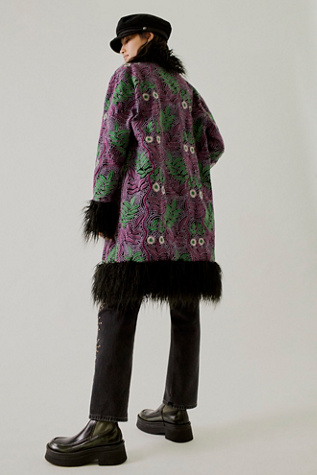 FP x Anna Sui Jacquard Faux Fur Jacket | Free People
