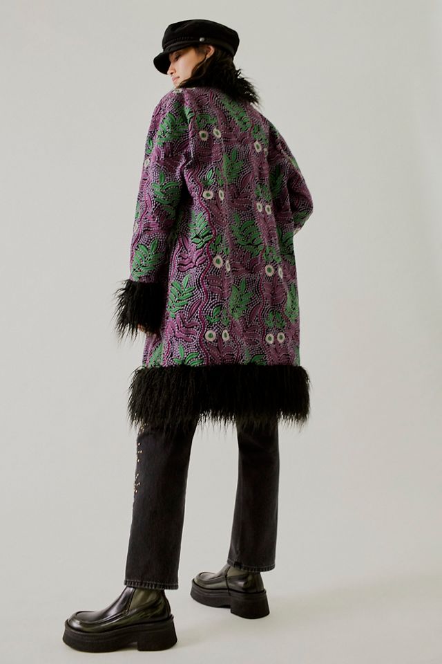 FP x Anna Sui Jacquard Faux Fur Jacket Free People