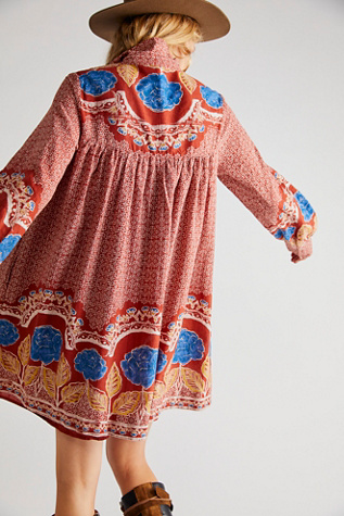 Smell The Roses Mini Dress at Free People in Chestnut, Size: Small