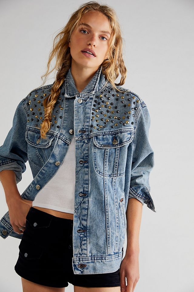 Studded deals denim jacket