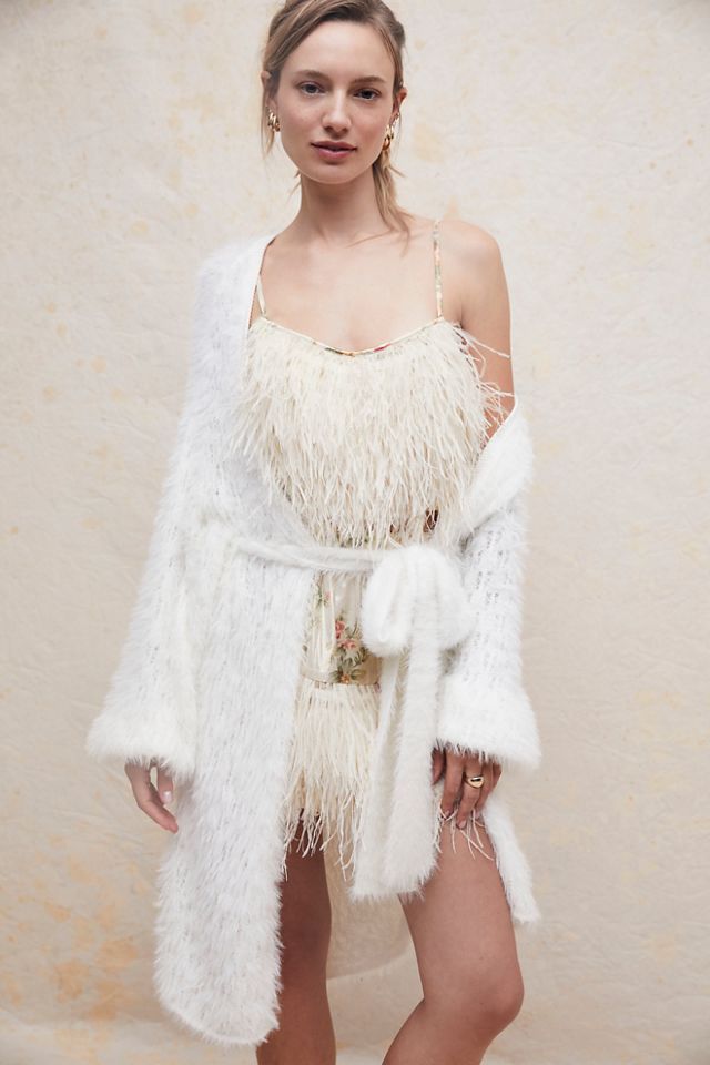 Free people clearance faux fur cardi