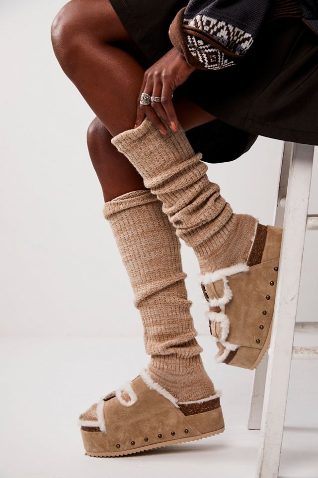 Rule Breaker Sherpa Flatform Sandals