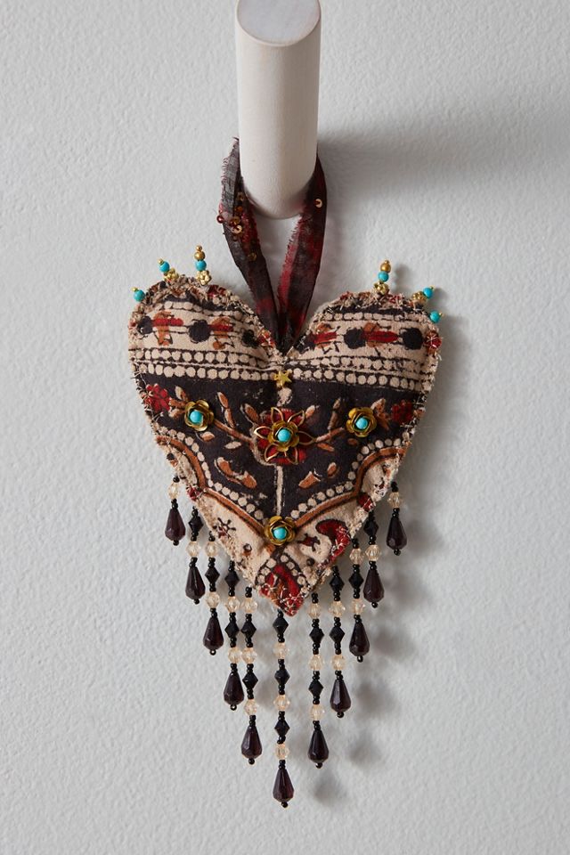 Curried Myrrh Upcycled Heart Ornament #1