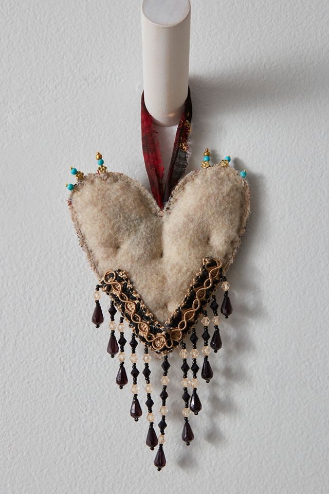 Curried Myrrh Upcycled Heart Ornament #2