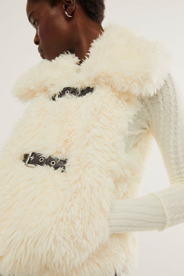 Free people faux fur on sale vest