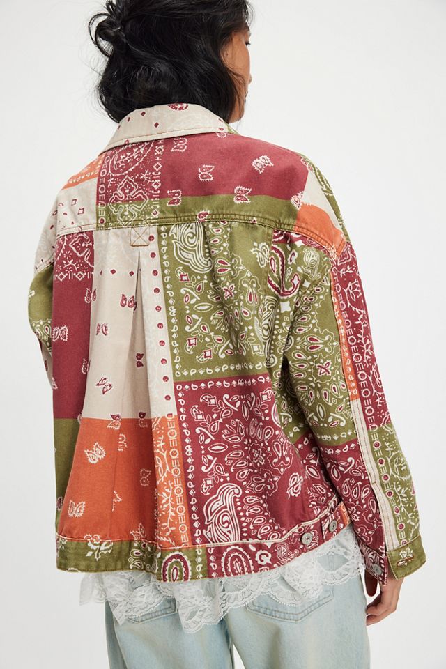 We The Free Opal Swing Printed Denim Jacket #2