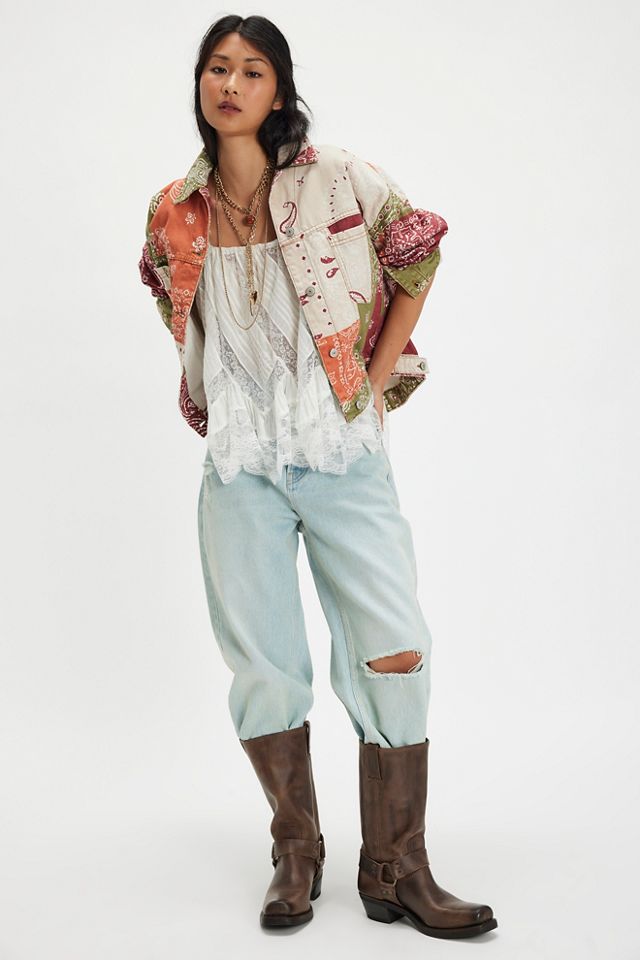 We The Free Opal Swing Printed Denim Jacket #3