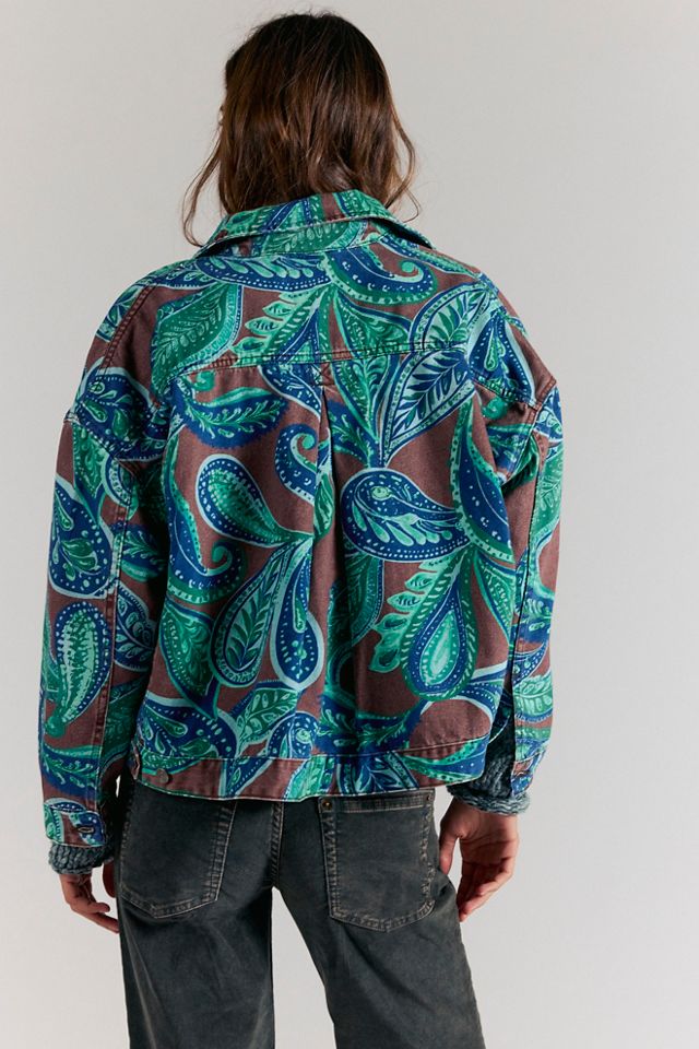 We The Free Opal Swing Printed Denim Jacket #1