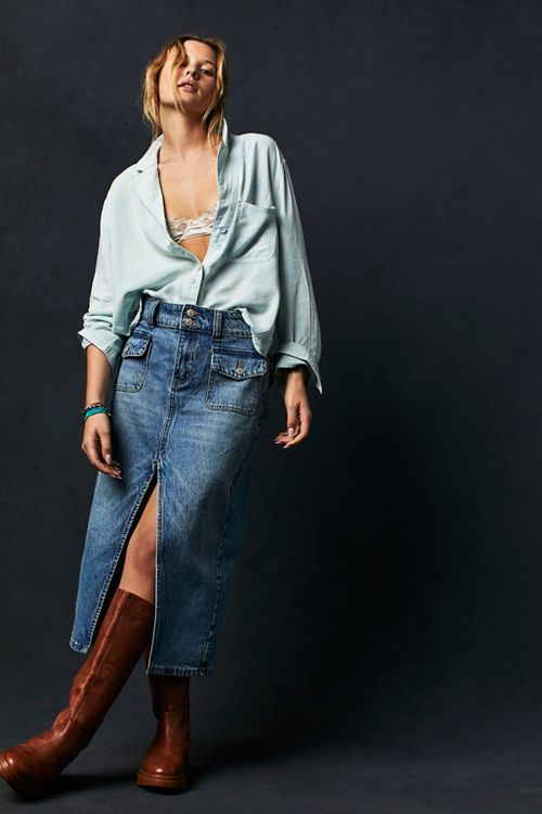 Styling Tips for the Free People Denim Skirt