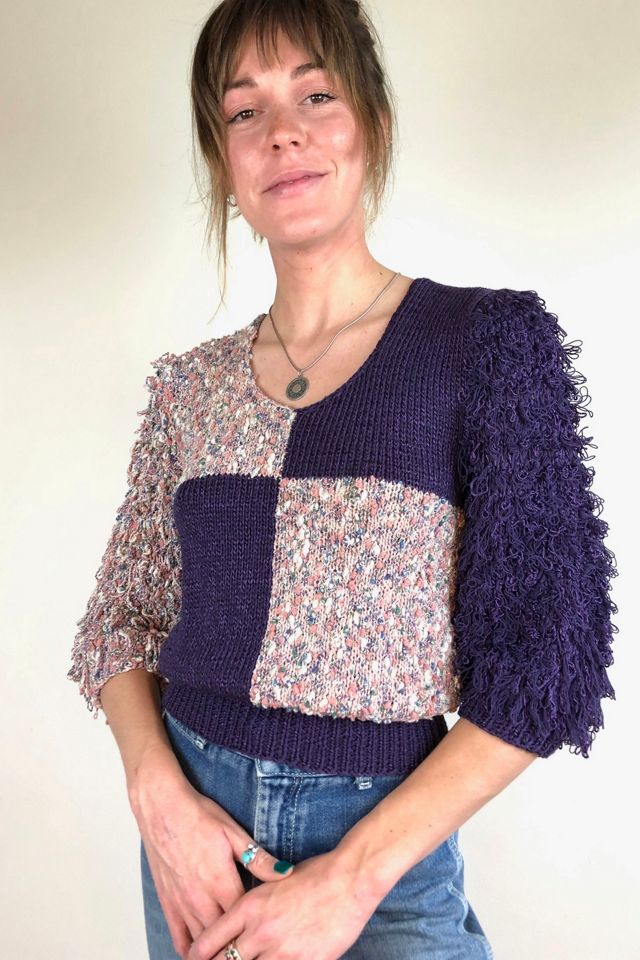 1980s Yarn Mix Sweater with Shaggy Sleeves Selected by Picky Jane #1