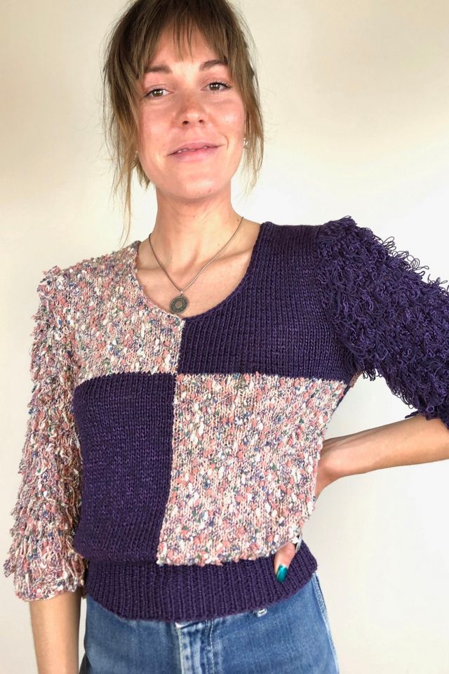 1980s Yarn Mix Sweater with Shaggy Sleeves Selected by Picky Jane #2