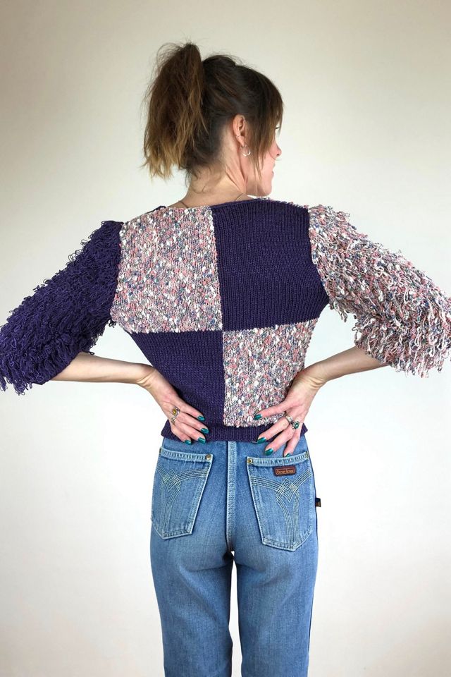 1980s Yarn Mix Sweater with Shaggy Sleeves Selected by Picky Jane #3